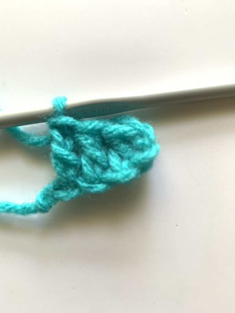 first block of c2c crochet
